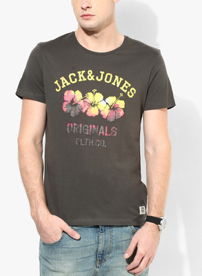 Jack & Jones Graphic Print Men's Round Neck Green T-Shirt, Raven