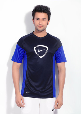 Nike Printed Men's Round Neck Black T-Shirt