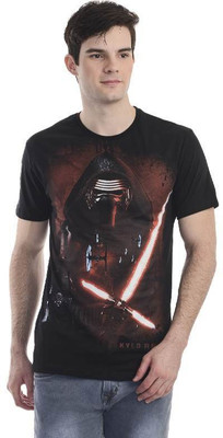 Star Wars Printed Men's Round Neck Black T-Shirt