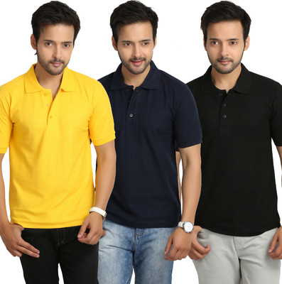 Weardo Solid Men's Polo Neck Black, Blue, Yellow T-Shirt(Pack of 3), Black;navy blue;yellow
Weardo Solid Men's Polo Neck Black, Blue, Yellow T-Shirt(Pack of 3), Black;navy blue;yellow