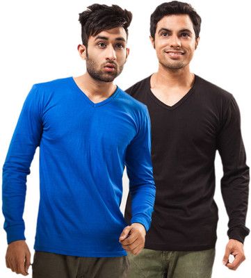 Unisopent Designs Solid Men' V-neck Blue, Black T-Shirt(Pack of 2, Royal blue
Unisopent Designs Solid Men' V-neck Blue, Black T-Shirt(Pack of 2, Royal blue