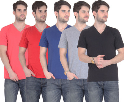E'Hiose Solid Men' V-neck Multicolor T-Shirt(Pack of 5, Black;blue;carrot;grey;red
E'Hiose Solid Men' V-neck Multicolor T-Shirt(Pack of 5, Black;blue;carrot;grey;red