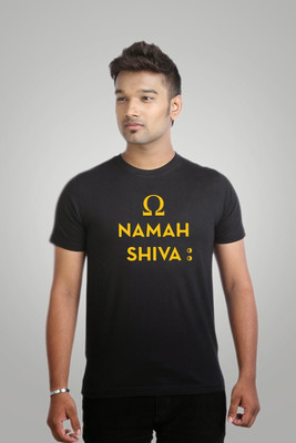Campus Sutra Printed Men Round Neck Black T-Shirt