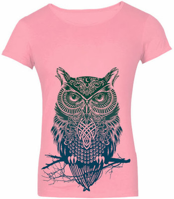 SayItLoud Printed Women's Round Neck Pink T-Shirt