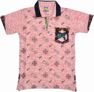 Hey Baby Boys Self Design Cotton T Shirt(Multicolor, Pack of 1