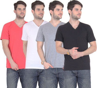 E'Hiose Solid Men' V-neck Multicolor T-Shirt(Pack of 4, Black;carrot;grey;white
E'Hiose Solid Men' V-neck Multicolor T-Shirt(Pack of 4, Black;carrot;grey;white