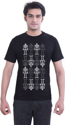 Tantra Graphic Print Men's Round Neck Black T-Shirt