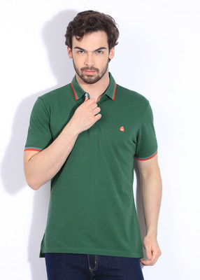 United Colors of Benetton. Solid Men's Polo Neck Green T-Shirt