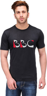 Trendster Printed Men' Round Neck Black T-Shirt