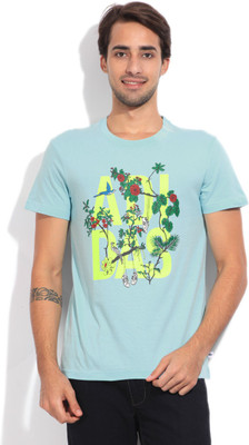 ADIDAS ORIGINALS Printed Men' Round Neck Blue T-Shirt, Blublu