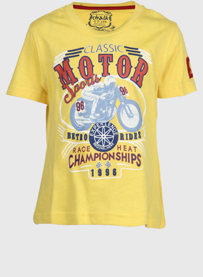 Chalk by Pantaloons Boys Graphic Print T Shirt(Yellow, Pack of 1