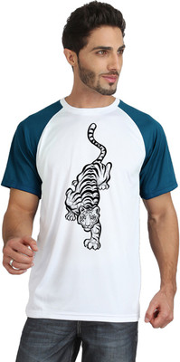 TRIONIC ACTIVE Printed Men's Round Neck Blue, White T-Shirt
