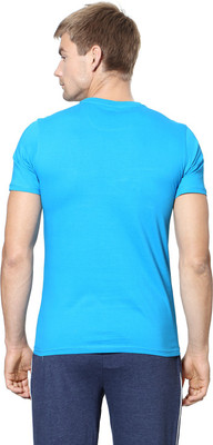 Ajile by Pantaloons Printed Men's Round Neck Blue T-Shirt