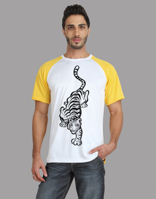 Trionic Printed Men' Round Neck Yellow, White T-Shirt, Canary yellow 
Trionic Printed Men' Round Neck Yellow, White T-Shirt, Canary yellow