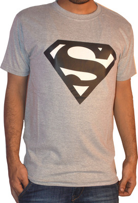 Shop4everything Graphic Print Men's Round Neck Grey T-Shirt