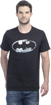 Batman Printed Men's Round Neck Black T-Shirt, Batman black