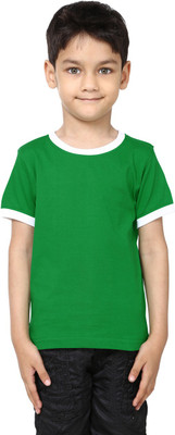 99Tshirts Boys Solid Cotton T Shirt(Green, Pack of 1)