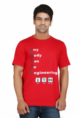 Crazeis Printed Men's Round Neck Red T-Shirt
