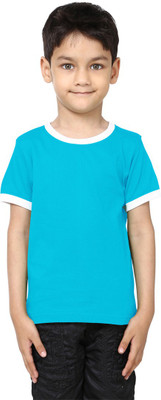 99Tshirts Boys Solid Cotton T Shirt(Blue, Pack of 1), Light blue