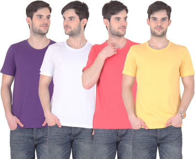 E'Hiose Solid Men's Round Neck Multicolor T-Shirt(Pack of 4, Gajri;purple;white;yellow
E'Hiose Solid Men's Round Neck Multicolor T-Shirt(Pack of 4, Gajri;purple;white;yellow