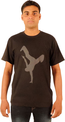 Trendster Printed Men's Round Neck Black T-Shirt