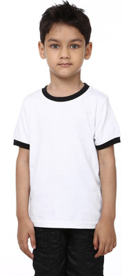 99Tshirts Boys Solid T Shirt(White, Pack of 1)