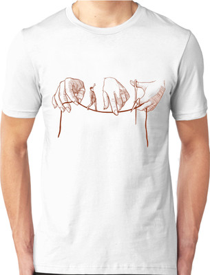 Foscous Printed Men's Round Neck White T-Shirt