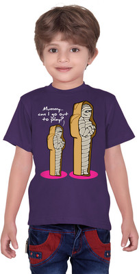Tantra Boys Graphic Print T Shirt(Purple, Pack of 1), Dark violet