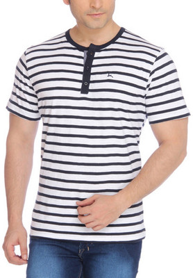 Parx Striped Men's Henley Blue T-Shirt