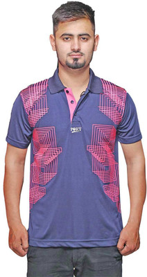 Port Solid Men' V-neck Blue T-Shirt