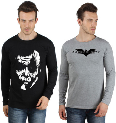 SayItLoud Printed Men' Round Neck Multicolor T-Shirt(Pack of 2