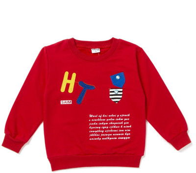 Camey Boys Printed Cotton Lycra Blend T Shirt(Red, Pack of 1