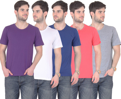 FnMe Solid Men's Round Neck Multicolor T-Shirt(Pack of 5, Blue;gajri;grey;purple;white
FnMe Solid Men's Round Neck Multicolor T-Shirt(Pack of 5, Blue;gajri;grey;purple;white
