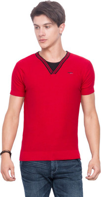 Mufti Solid Men's V-neck Red T-Shirt 
Mufti Solid Men's V-neck Red T-Shirt