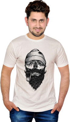 INKIT Graphic Print Men' Round Neck White T-Shirt