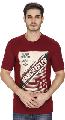 Sparky Printed Men' Round Neck Red T-Shirt