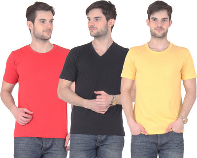 E'Hiose Solid Men's V-neck Multicolor T-Shirt(Pack of 3, Black_v;red_r;yellow_r
E'Hiose Solid Men's V-neck Multicolor T-Shirt(Pack of 3, Black_v;red_r;yellow_r