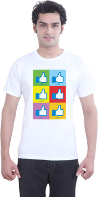 Tantra Graphic Print Men's Round Neck White T-Shirt