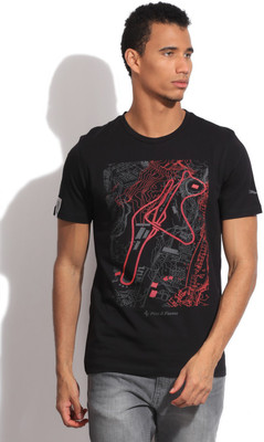 Puma Men's Black T-Shirt, Black;q2