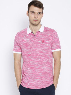 Blackberrys Solid Men's Polo Neck Pink T-Shirt, Pkam14x/blossom pink