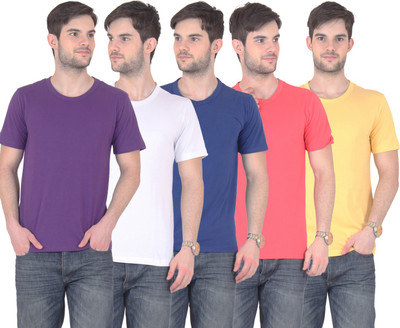 FnMe Solid Men' Round Neck Multicolor T-Shirt(Pack of 5, Blue;gajri;purple;white;yellow
FnMe Solid Men' Round Neck Multicolor T-Shirt(Pack of 5, Blue;gajri;purple;white;yellow