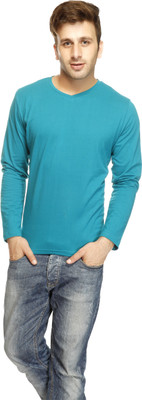 Gritstones Solid Men's V-neck T-Shirt, Turquoise 
Gritstones Solid Men's V-neck T-Shirt, Turquoise