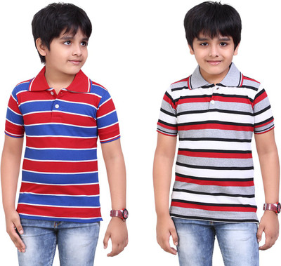 Dongli Boys Printed T Shirt(Red, Pack of 2), Multicolor