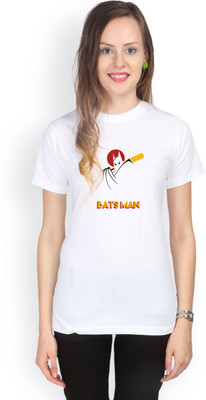 Campus Sutra Printed Women's Round Neck White T-Shirt
