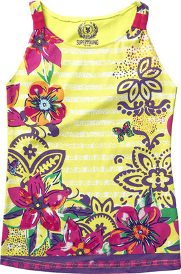 SuperYoung Girls Printed T Shirt(Light Green, B green