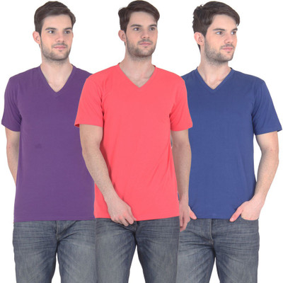 E'Hiose Solid Men's V-neck Multicolor T-Shirt(Pack of 3, Blue;carrot;purple
E'Hiose Solid Men's V-neck Multicolor T-Shirt(Pack of 3, Blue;carrot;purple