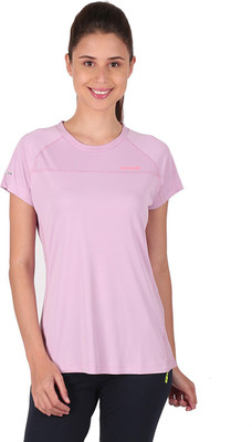 Vector X Solid Women's Round Neck Pink T-Shirt, Purple
