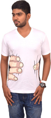 Rogue Printed Men's V-neck White T-Shirt