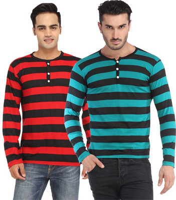 Leana Striped Men's Fashion Neck Multicolor T-Shirt(Pack of 2, Multi - text
Leana Striped Men's Fashion Neck Multicolor T-Shirt(Pack of 2, Multi - text