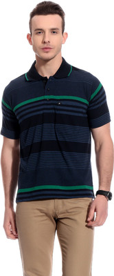 TAB91 Striped Men's Polo Neck Multicolor T-Shirt